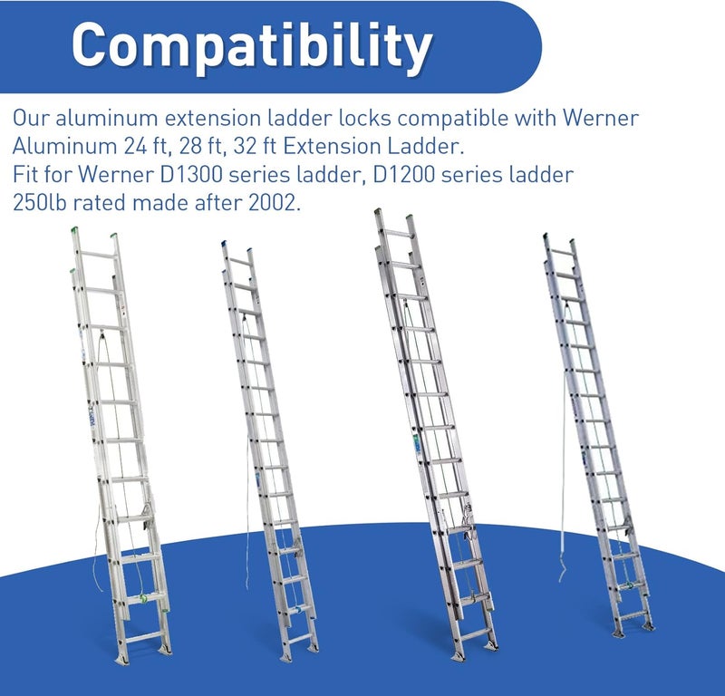 GRONGU Extension Ladder Locks Fits for Werner 28-11 Rung Lock Kit, Extension Ladder Replacement Parts for Werner Aluminum Fiberglass 24ft,28ft,32ft Extension Ladders - Image 5